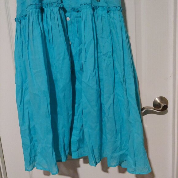 Anouk Grenwal Sangria Button Turquoise Tiered Pockets Birds Embroidery L  NWT - Picture 6 of 14